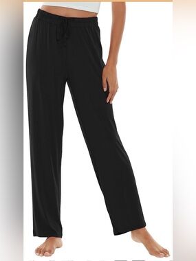 WiWi Pajama Pants for Women Viscose from Bamboo Drawstring Bottoms Size L NWT
